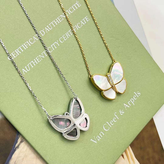 VCA Silver Butterfly Necklace