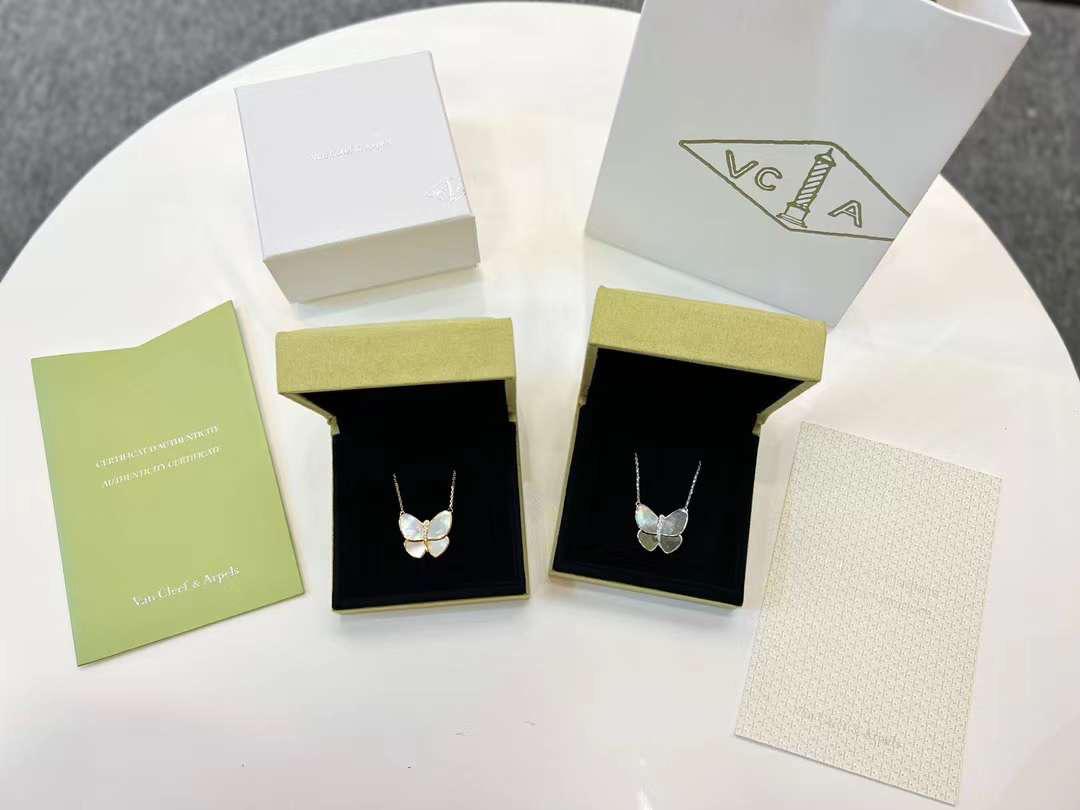 VCA Silver Butterfly Necklace