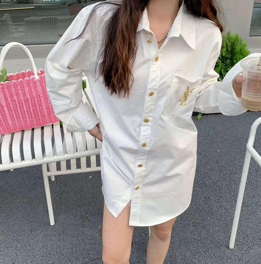 YSL White Button Up Shirt