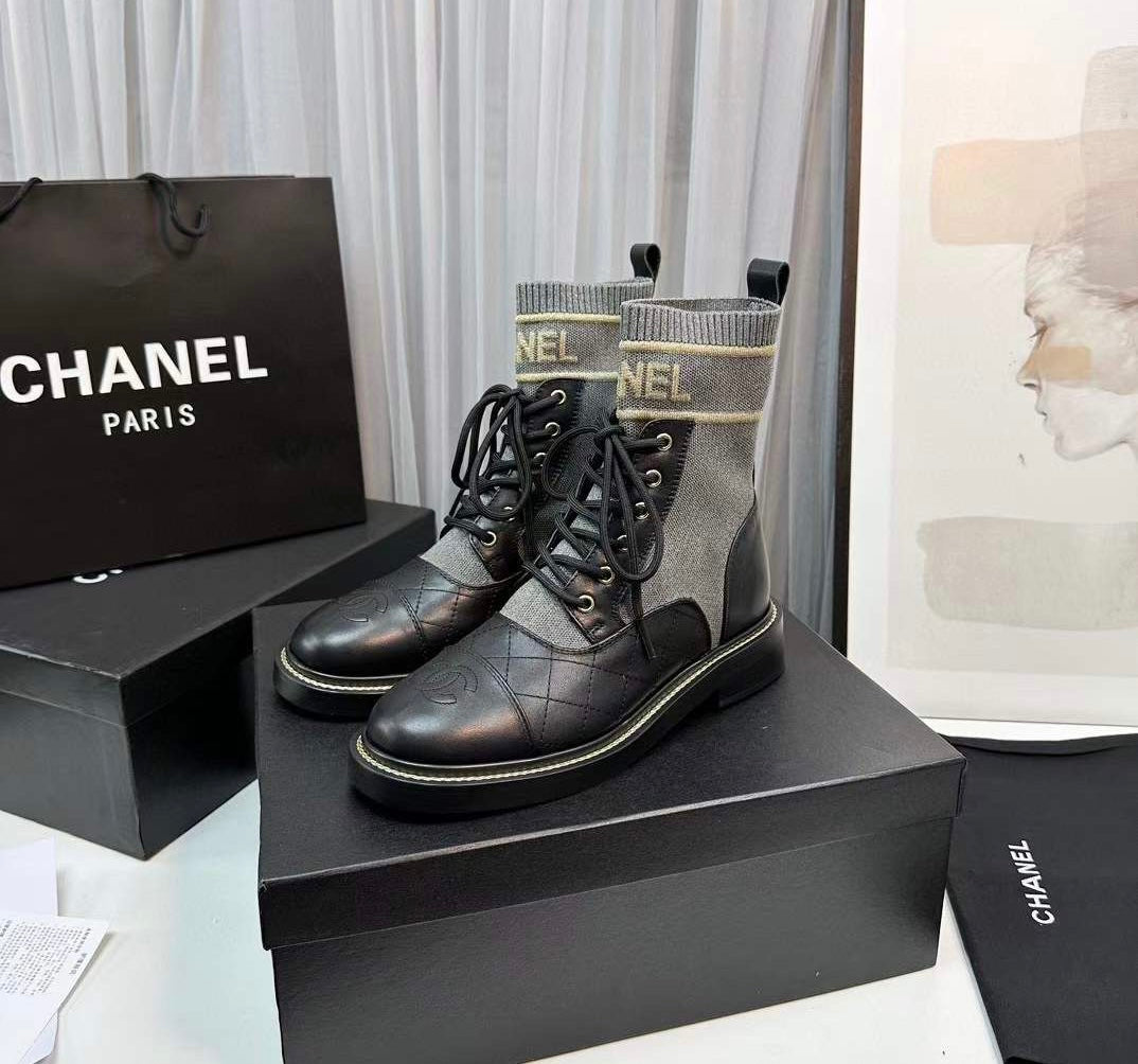 CC Leather Ankle Boots