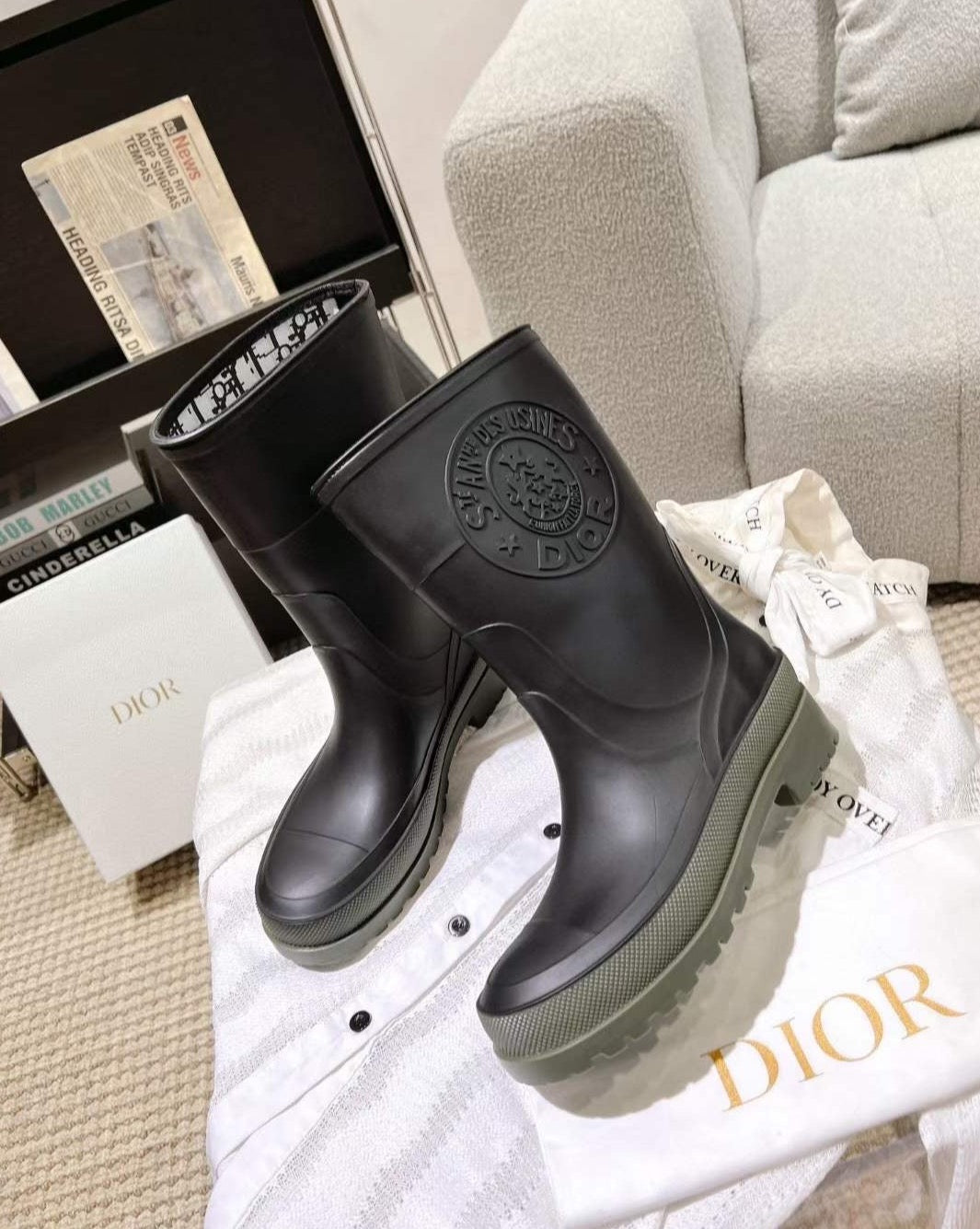 Dior Black Ankle Welling Boots