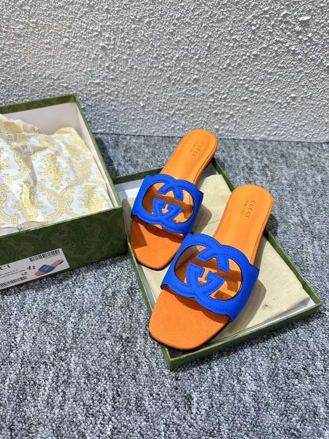 GG Blue & Orange Slippers